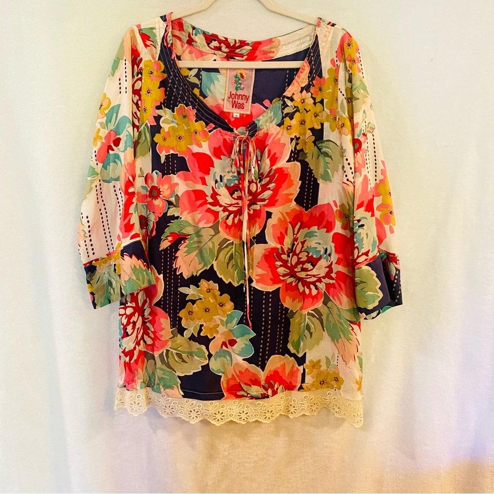 Johnny Was Floral Women's Top - Multicolor